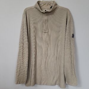 Aigle 1/4 Zip Sweater Mens XL Heavy Cotton Rib Knit Pullover Classic Casual